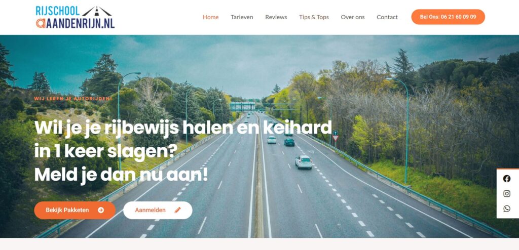 Rijschool website in alphen aan den rijn website gemaakt door Skatsite