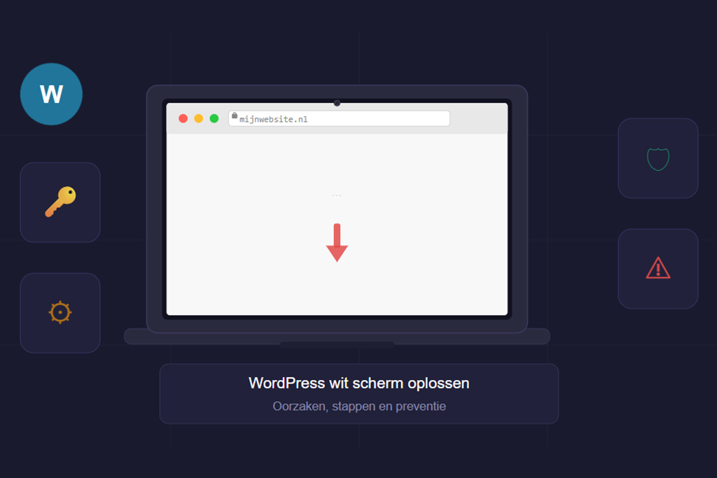 WordPress wit scherm oplossen bij skatsite